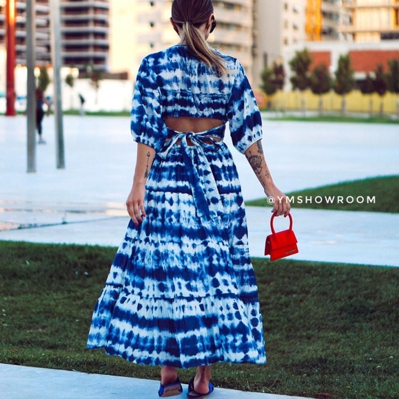 🔥Last 1🔥 MANGO Cotton Tie-dye print dress - Picture 2 of 10